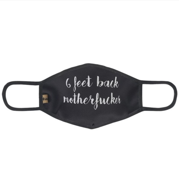 Men’s Black 6 Feet Back Mother F*cker Face Mask - Picture 7 of 8